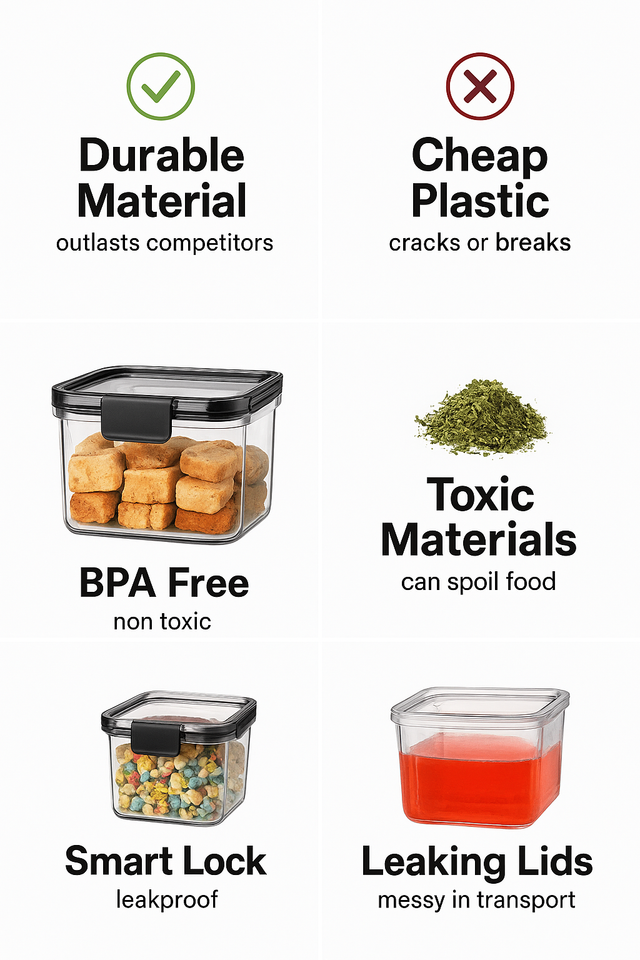 Airtight Plastic Storage Container Set, With 4 Containers