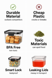 Airtight Plastic Storage Container Set, With 4 Containers