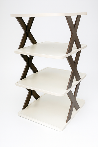 Plastic 4 Layer Foldable Shoe Rack (White & Black)