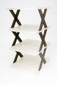 Plastic 4 Layer Foldable Shoe Rack (White & Black)