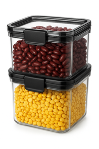 Airtight Plastic Storage Container Set, With 4 Containers