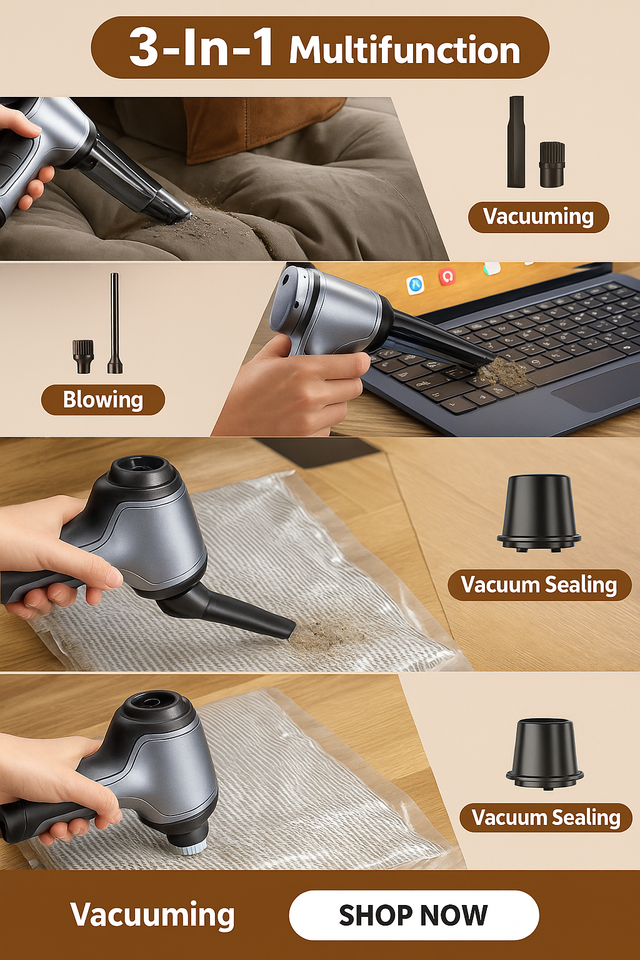 Wireless Handheld Car Vacuum Cleaner and Blower [C.O.D AVALIABLE]
