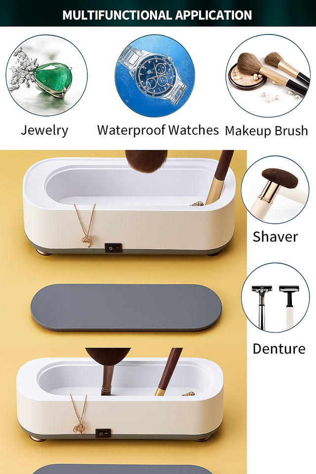 Portable ultrasonic jewellery and make-up kit cleaner machine [ C.O.D Available ]
